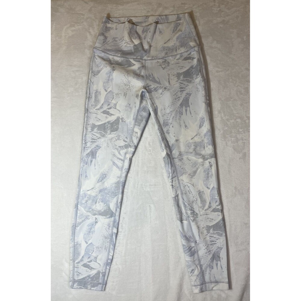 Lululemon Gray And White Pull On Compression Womens Leggings Size 6x 26”